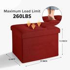 LINMAGCO Small Storage Ottoman Stool Foot Rest Stool Under Desk Stool Short - Image 3