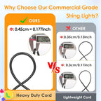 Mlambert 48FT Outdoor Patio Lights Waterproof Dimmable - Image 2