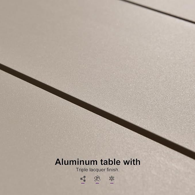 PURPLE LEAF Outdoor Dining Set for 12 All-Weather 14 Pieces Patio Aluminium - Image 6