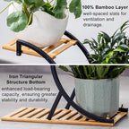 Bamboo 4-Tier Plant Stand Rack Multiple Flower Pot Holder Shelf Indoor Outdoor - Image 4