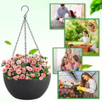 12 inch Hanging Planters for Indoor Plants, 2 Pack Planters for Outdoor Plants - Image 7