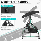 U-MAX Porch Swing with Cover, Patio Swing with Adjustable Backrest&Canopy 3 - Image 4