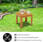 VINGLI Outdoor Wooden Side Table, Square Patio Side Table, Small Outdoor Table - Image 6