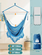 Chihee Hammock Chair Super Large Hanging Chair Soft-Spun Cotton Rope Weaving - Image 4