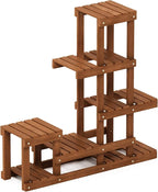 Furinno FG18451 Tioman Hardwood Patio Furniture Outdoor Flower Stand in Teak Oil - Image 3