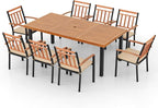 Tangkula 9 Pieces Patio Dining Set, Outdoor Acacia Wood Table and Chairs - Image 7