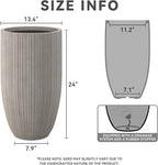 Kante 24 Inch Tall Round Concrete Planter, Large Indoor Outdoor Plant Pots - Image 2