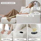 HANXIN 62" Chaise Lounge Chair Indoor, Oversized Corduroy Boneless Convertible - Image 5