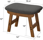 Gray Foot Stools Ottoman, Small Soft Footrest Ottoman - Image 3