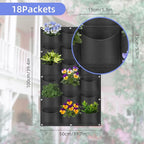 18 Pockets Hanging Planter Bags, Hanging Vertical Wall Mounted Plant Planting - Image 3