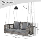Outvita Porch Swing, 4FT Hanging Outdoor Porch Swings - Image 3