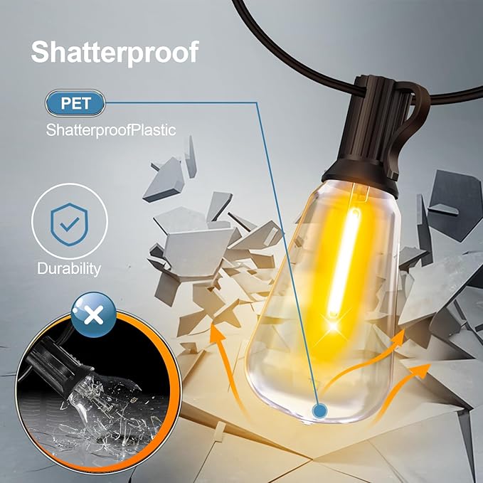 Outdoor String Led Patio Lights - 200Ft 60M Outside Waterproof Light ST38 - Image 2