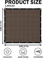 Sun Shade Cloth with Grommets, 90% UV Protection Shade Fabric, Pergola Shade - Image 2
