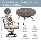 5-Piece Cast Aluminum Patio Furniture, Patio Dining Set - Image 5