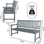 JONATHAN Y BNH101B Laurel 59.1" 3-Seat Slat-Back 600-Lbs Support Acacia Wood - Image 3