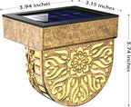 6 Pack Solar Fence Lights Outdoor Wall Lights Gold Plastic Solar Powered Deck - Image 7