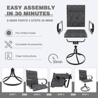 MELLCOM 7 Pieces Outdoor Dining Set, 6 Swivel Rocker Chairs - Image 7