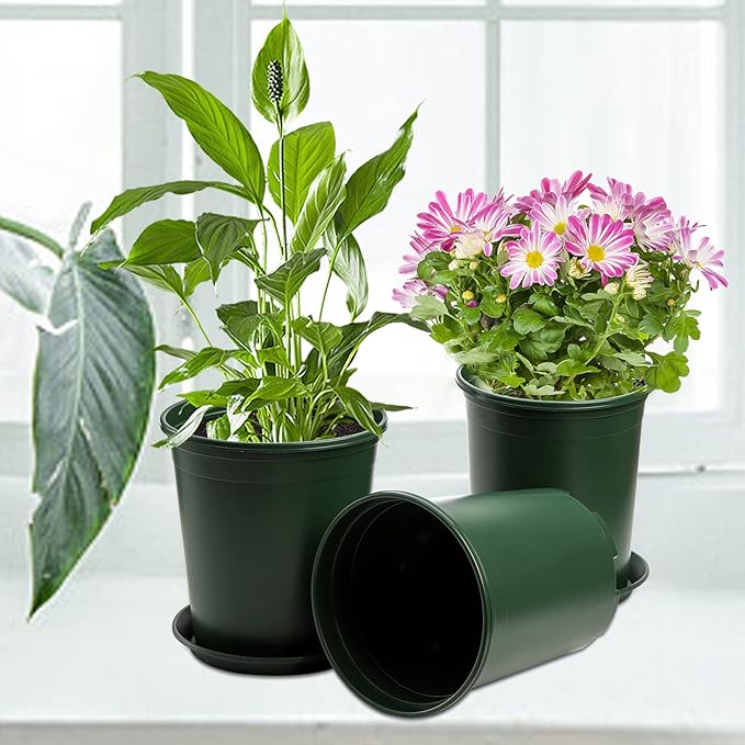 Fasmov 10PCS 1 Gallon Durable Nursery Pot Garden Flower Pots Nursery Plant - Image 5