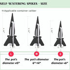 GreenShip 4-Pack Patented Self-Watering Spikes – DIY Plant Watering System - Image 2