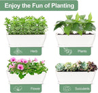 4-Piece White Rectangular Window Sill Planters - Image 7