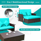 HAPPYGRILL Patio Rattan Wicker Daybed - Image 3