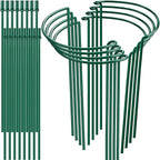 8 Pack 32 or 16 inch Adjustable Plant Support Stakes, Heavy-Duty Half Round by HiGift