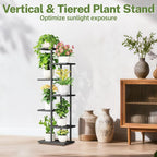 iDavosic.ly Plant Stand with Grow Light Indoor Outdoor, 6-Tier Tall Metal - Image 8