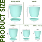 Utopia Home - Plant Pots Indoor - 7/6.6/6/5.3/4.8 Inches Flower Pots - Image 2