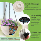 Hanging Planters for Indoor Outdoor Plants 8 and 10 Inch, 4 Packs Hanging - Image 3