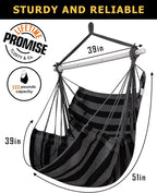 ADVOKAIR Hammock Chair Swing, Heavy-Duty Hanging Rope Swing Seat Supports 500 - Image 4