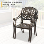 VINGLI 5-Piece Outdoor Patio Dining Set, Cast Aluminum All-Weather Outdoor - Image 3