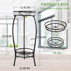 MOCORY Plant Stand Indoor Outdoor 2 Tier 27" Tall Metal Potted Holder Flower - Image 3