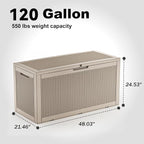 120 Gallon Resin Deck Box, Lockable Patio Outdoor Storage Box - Image 7
