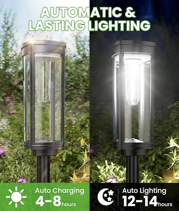 Bright Solar Pathway Lights, 4 Pack Solar Lights Outdoor Waterproof IP65 - Image 5