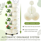 Umigy 2 Set Ivory 2 Set of 7 Tier Stackable Vertical Planters - Image 4
