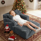 45'' Chaise Lounge Chair Indoor, Corduroy Upholstered Boneless Sofa Bed - Image 3