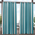 Exclusive Home Canopy Stripe Indoor/Outdoor Grommet Top Curtain Panel, Teal / by Exclusive+Home