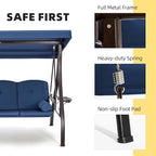 HOMREST 3 Seat Outdoor Porch Swing - Image 3