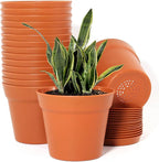 WOUSIWER 16 Pack 6 inch Plastic Planters, Plastic Indoor Planter Flower Pots - Image 2