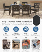 7-Piece Outdoor Dining Set, HDPE All-Weather Patio Table and Chairs Set - Image 3