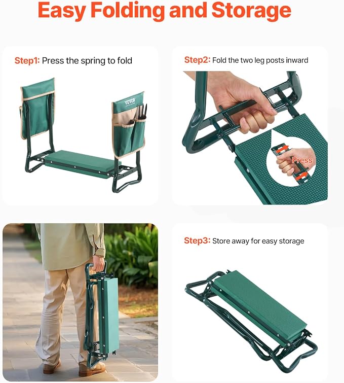 VEVOR Garden Kneeler and Seat Heavy Duty, Portable Garden Stool - Image 7