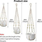 USLAI Macrame Plant Hanger Indoor Outdoor, Fits 4 to 15 Inch Pots, Strong - Image 8