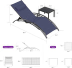 PURPLE LEAF Patio Chaise Lounge Set Outdoor Beach Pool Sunbathing Lawn Lounger - Image 2