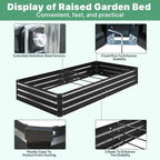 2 Pack 6×3×1ft Galvanized Metal Raised Garden Bed, Metal Planter Kit Box Outdoor - Image 3