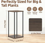2 Tier Plant Stand Indoor, 28In Tall Corner Vertical Wood Metal Square Shelf - Image 3