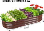 Raised Garden Bed Galvanized Planter Box Outdoor, Rot-Resistant Metal Garden - Image 2