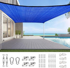 Quictent 12x16ft Rectangular Sun Shade Sail 185G HDPE Canopy 98% UV Block by QUICTENT