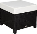 Outsunny 20" Patio Wicker Ottoman, Additional Seating, Side Table by Outsunny