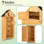 VINGLI Outdoor Wooden Storage Shed, Garden Shed Outside Tool Cabinet - Image 5