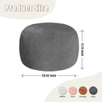 Round Pouf Ottoman Foot Rest, 29 X 18Inch Floor Poufs Footstool, A Round Modern - Image 2